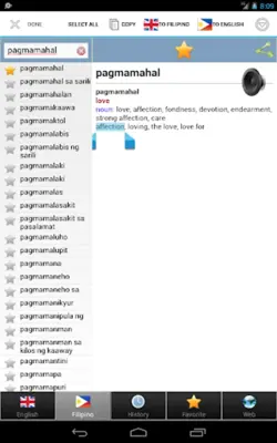 Filipino Tagalog best dict android App screenshot 1