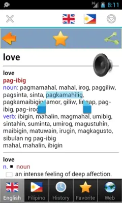 Filipino Tagalog best dict android App screenshot 7